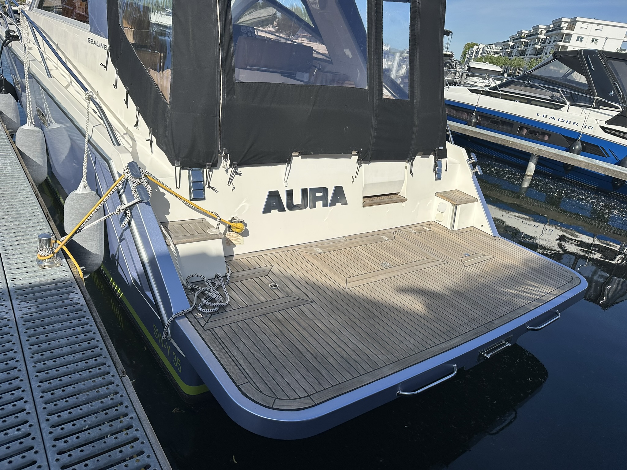 AURA Yacht Boat Marking from Above – Rear Area with Marking